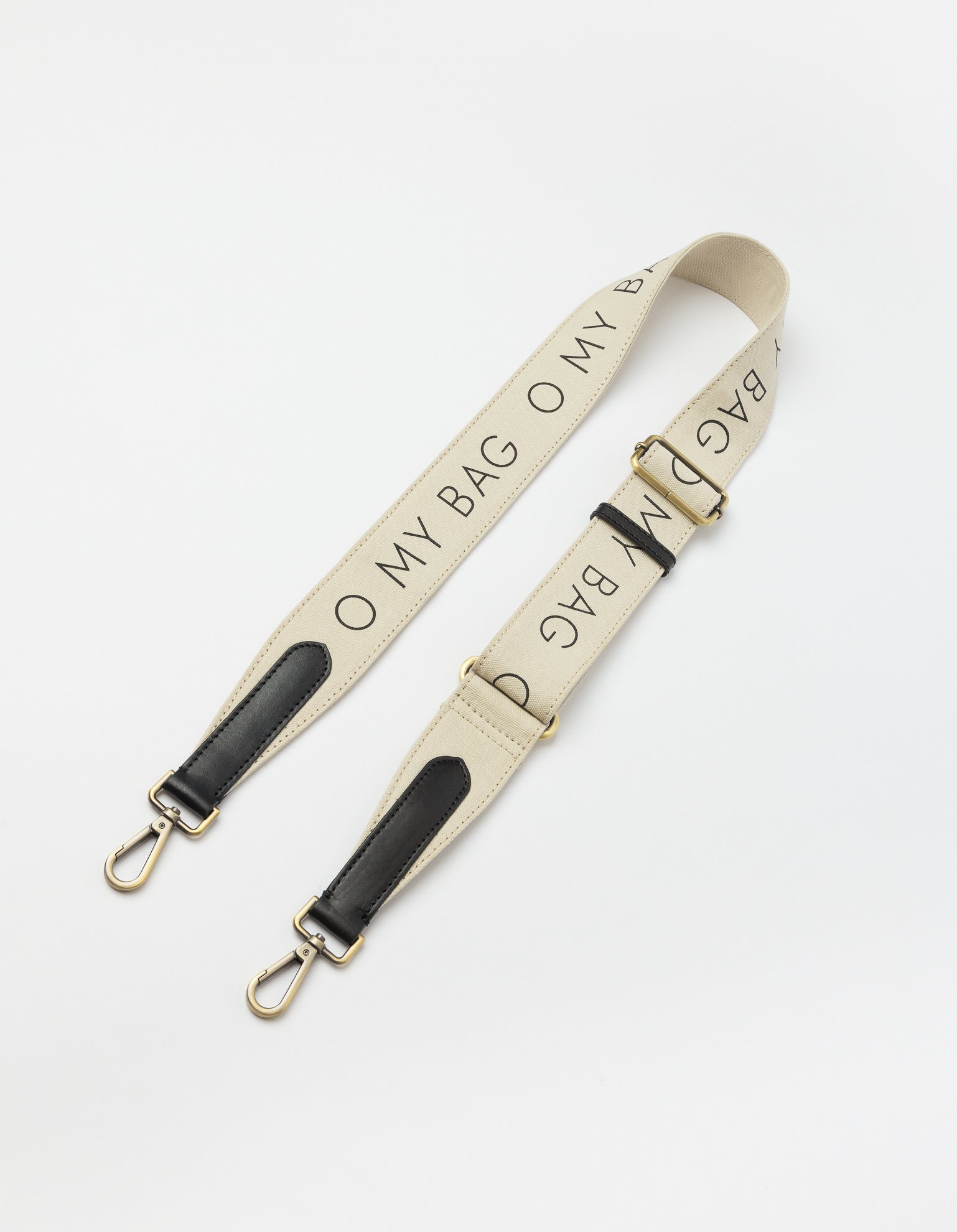 Perfectly Imperfect Canvas Logo Strap - White & Black Classic Leather