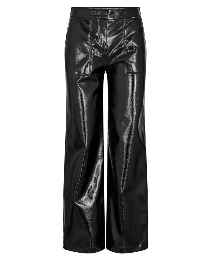 Karl Lagerfeld Faux Patent Leather Pants Black