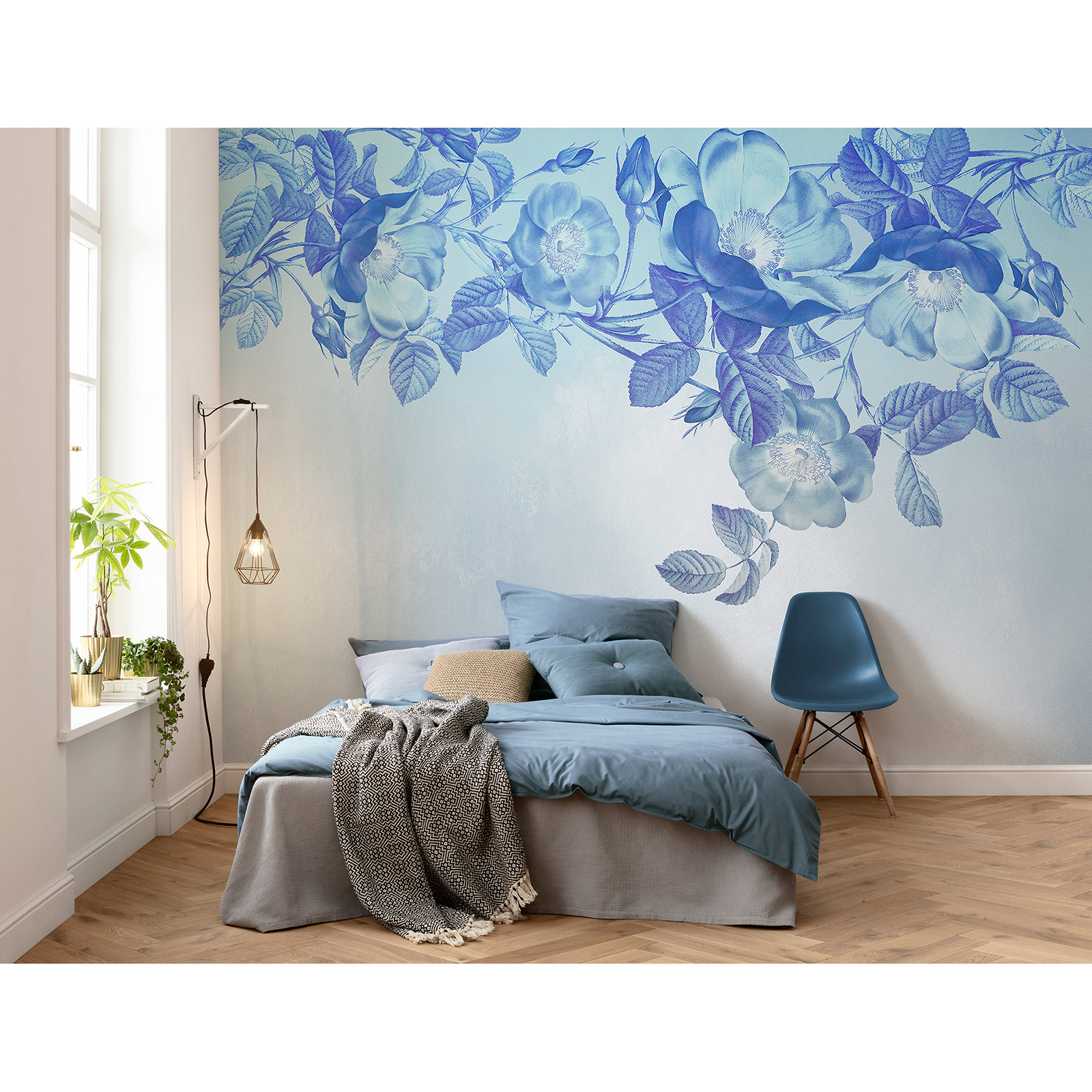 Vlies-Fototapete BLUE AURA - blau-weiß - 350x250 cm
