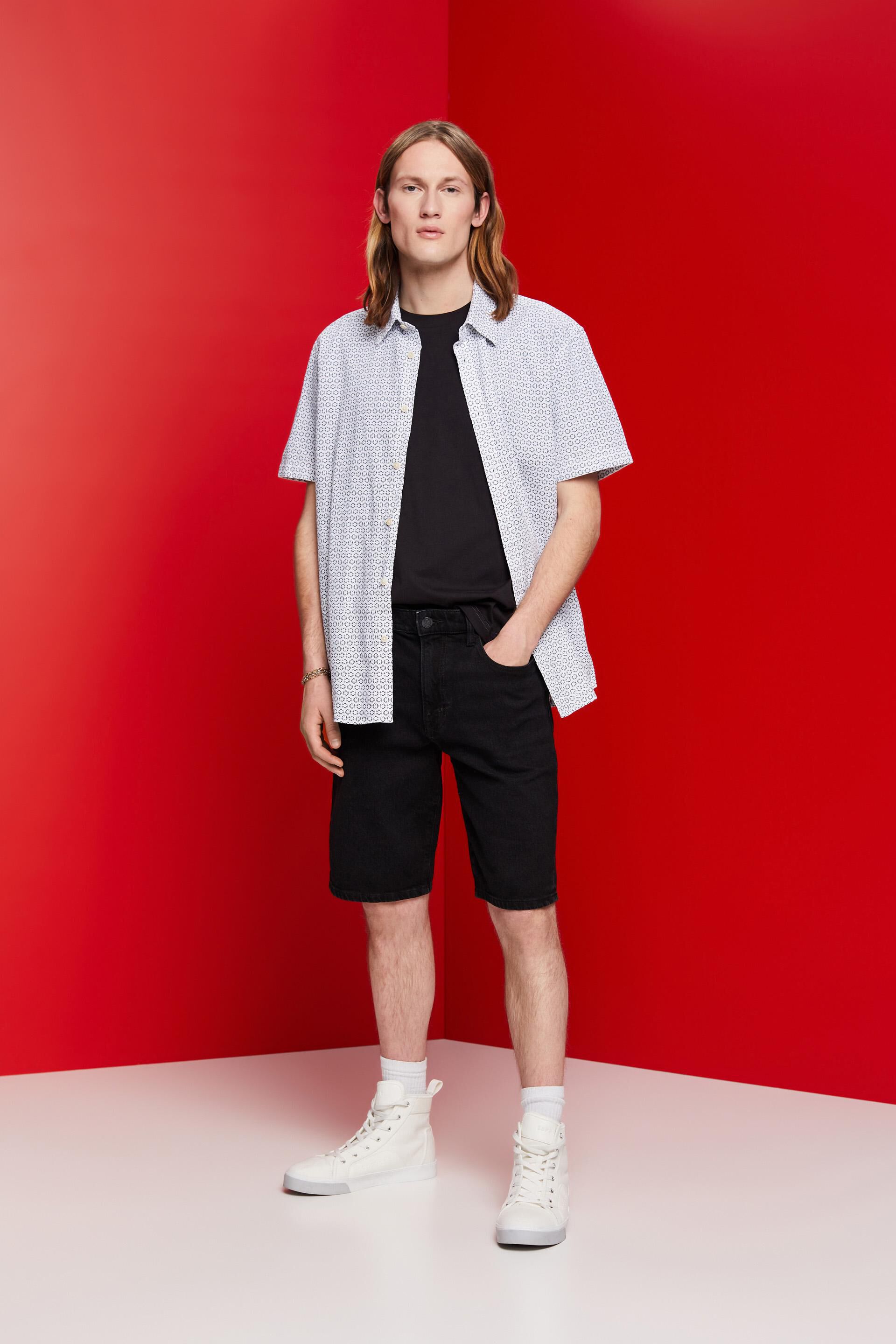 Chemise imprimée en lin mélangé