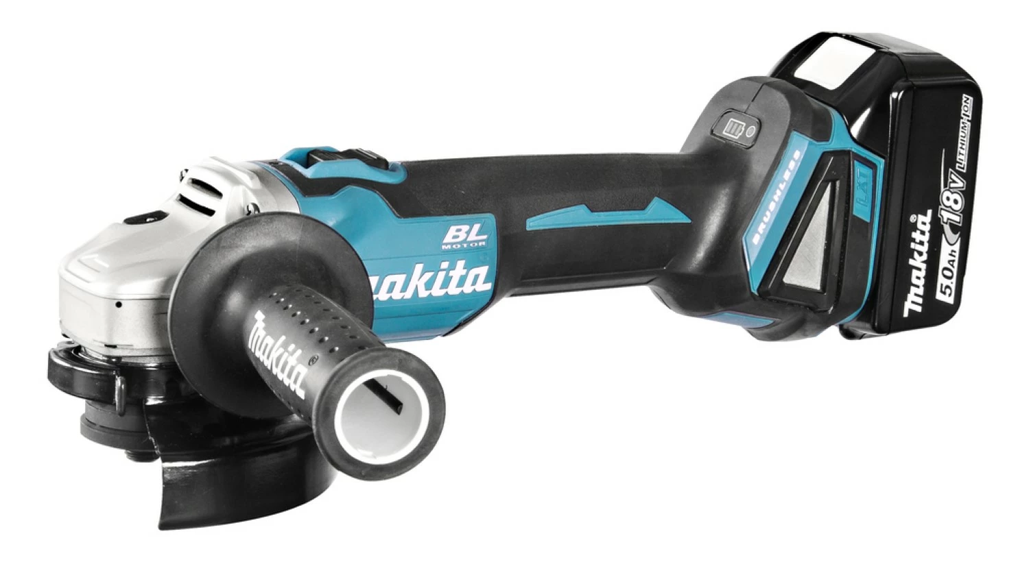 Makita DLX2210TJ1 18V Li-Ion accu klopboor- /schroefmachine (DHP484Z) & haakse slijper (DGA506) combiset (2x 5Ah accu) in Mbox