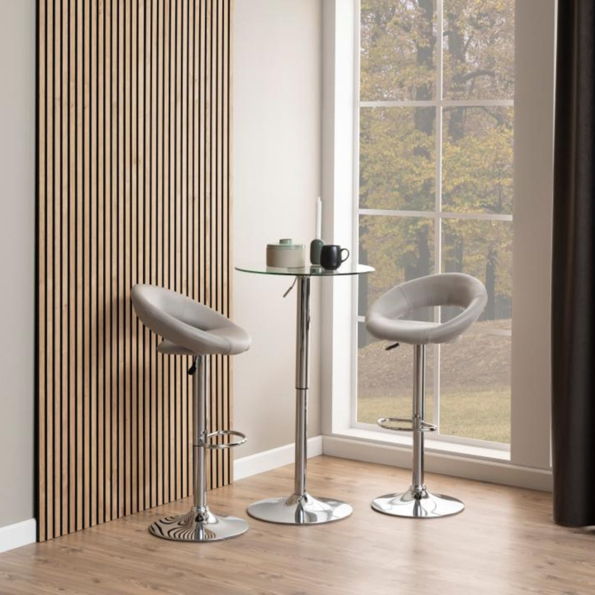 Giga Living - Barkruk - Taupe PU leer - Zithoogte 79cm - Trana