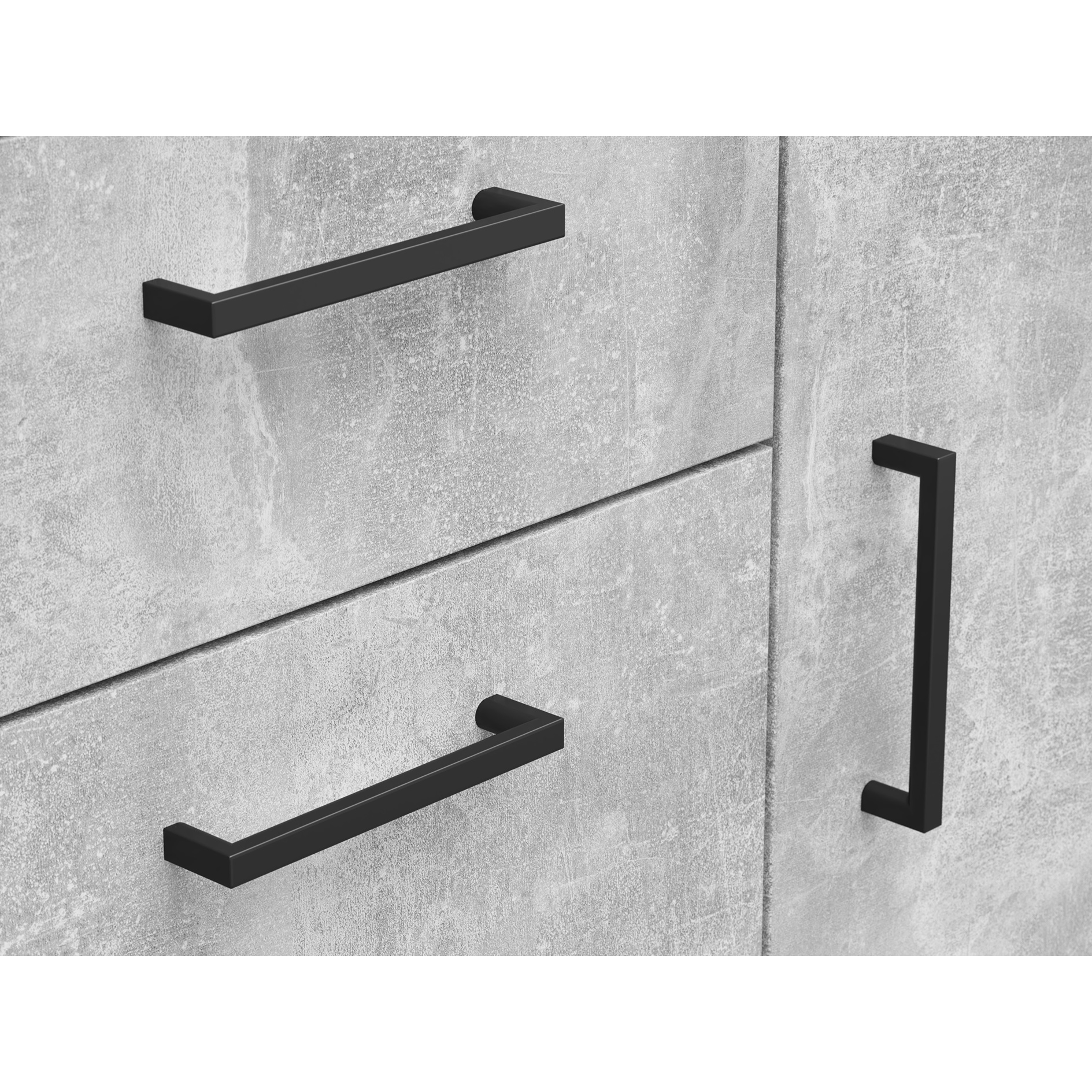 Kommode - Betonoptik - 2 Türen - 2 Schubkästen - XL-Tiefe - 80 cm breit