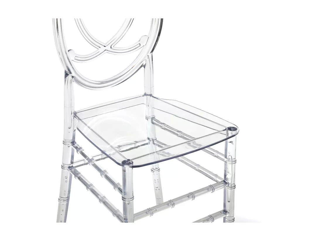 Lot de 6 chaises en polycarbonate plein - Cristal - AMALINE