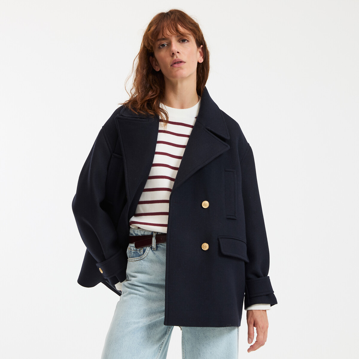 COLEÇÕES LA REDOUTE<br>Caban van wolmix, Assinatura ANTON