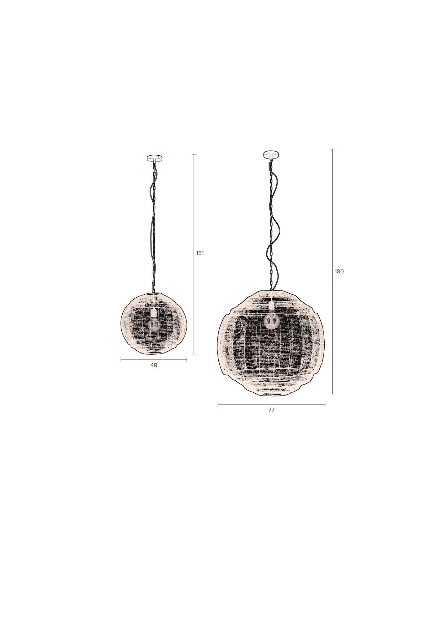 Dutchbone hanglamp Meezan Zwart XL