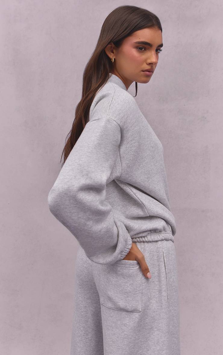 Gris Cendré Veste Bomber Molleton Coton Athletics Club