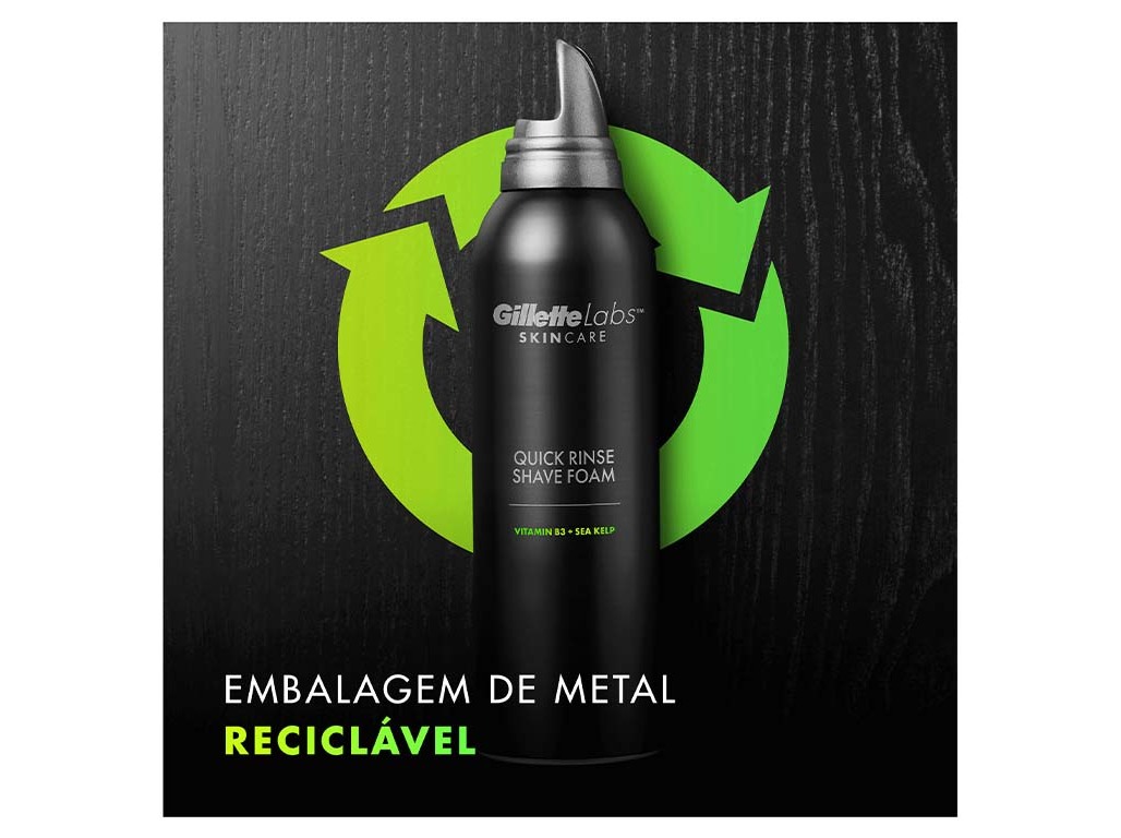 ESPUMA DE BARBEAR FÁCIL DE ENXAGUAR GILLETTE LABS 240 ML