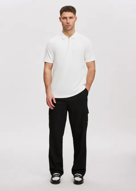Polo met rits off-white (WIT.O)