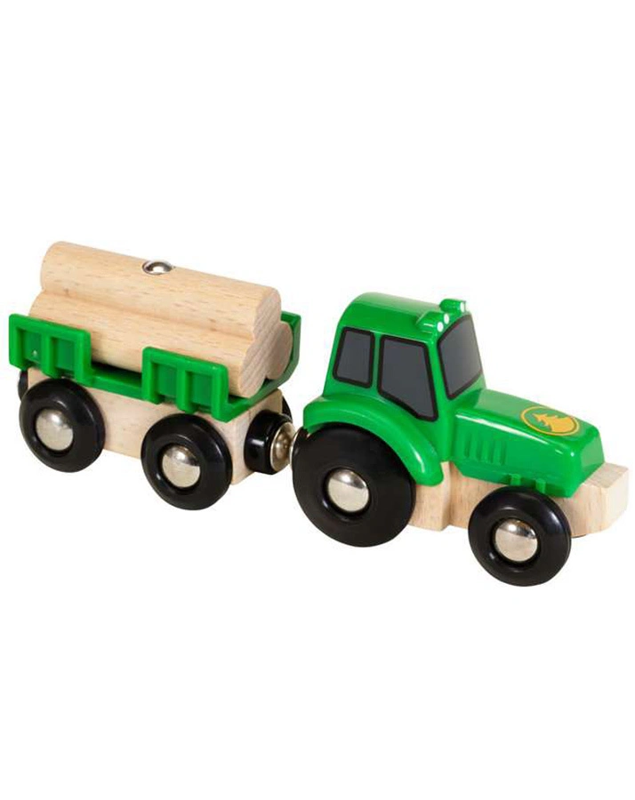 Traktor mit Holz-Anhänger