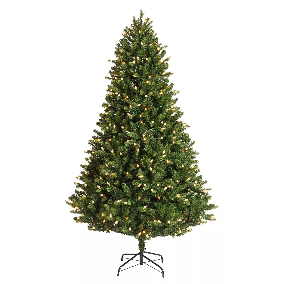 Sapin de Noël artificiel lumineux 320 LED H180 cm Barrow Vert sapin