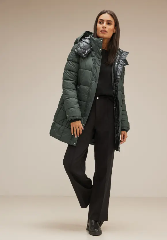 Wintermantel mit Kapuze - verdant green