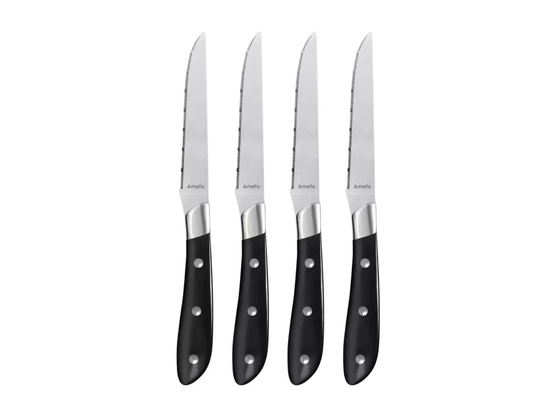 Achille - Coffret 4 couteaux steak noir