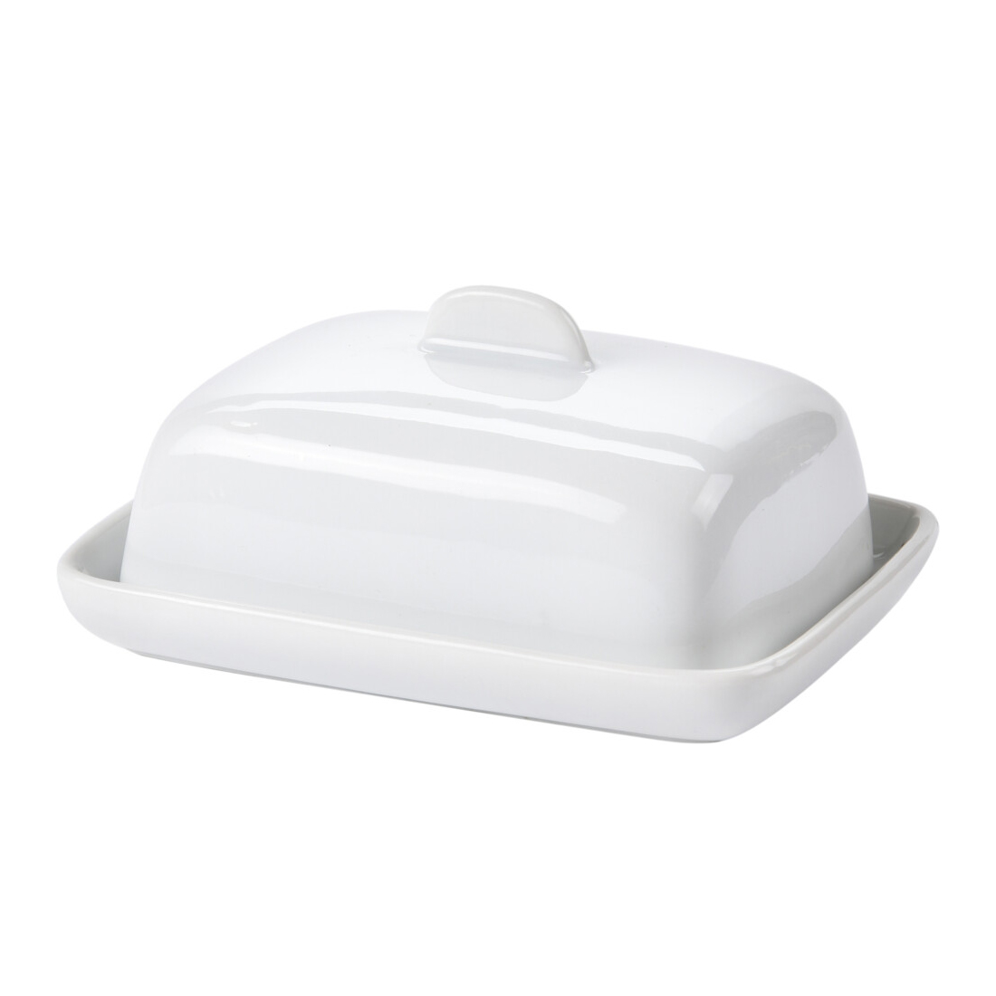 Butterdose Porzellan weiss