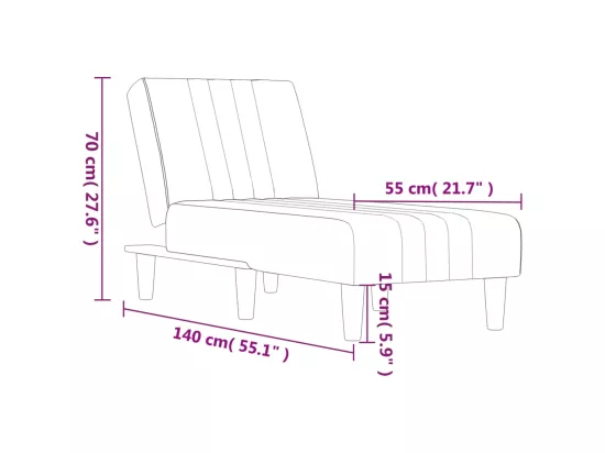 Chaise longue gris foncé tissu