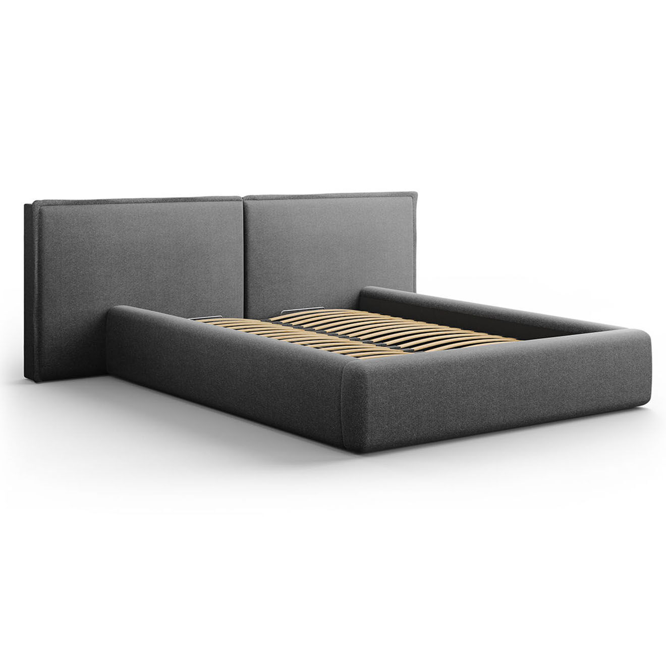 Maison Héritage Lit avec coffre de rangement Tena gris foncé - 230x250x100 cm