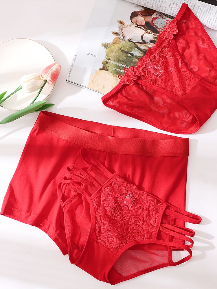 Pancherry - Koppelset: effen mesh slip + boxershort