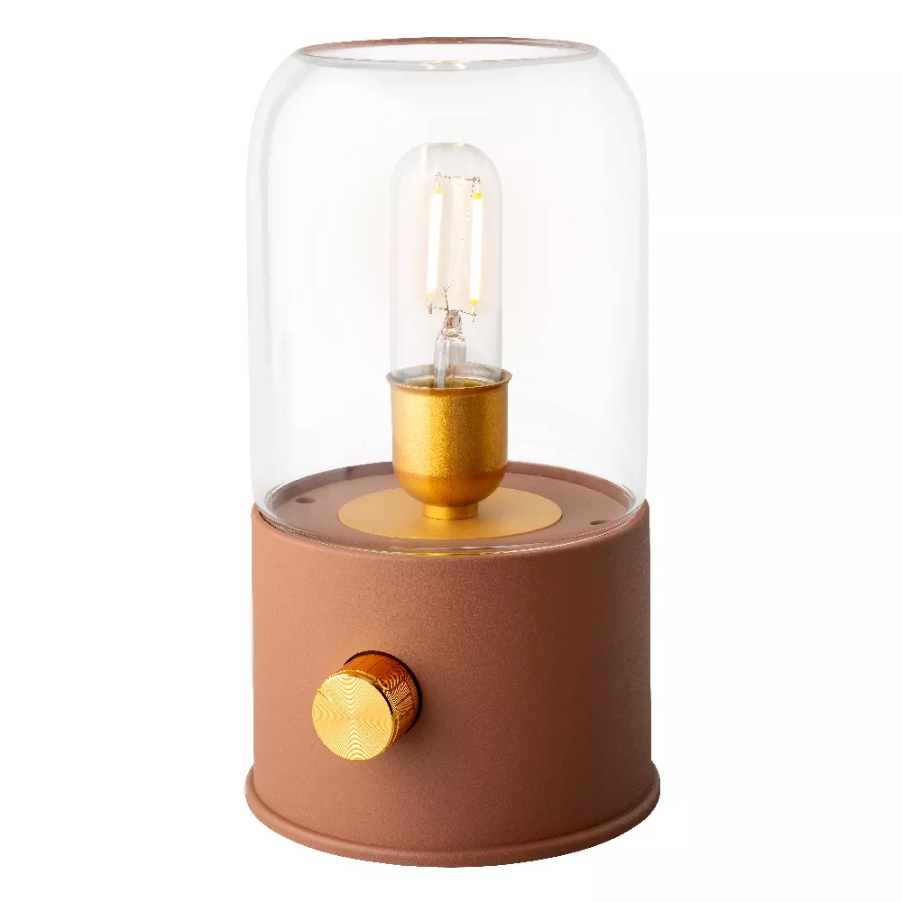 Lampe tempête sans fil rechargeable USB (H20 cm) Terracotta