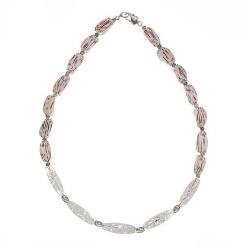 Collier pierre cristal craquelé