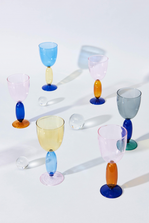 Puik Boon wijnglas Grey/Green/Blue set van 2