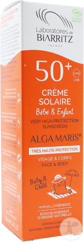 Laboratoire De Biarritz Alga Maris Crème Solaire Enfant IP50+ Flacon Pompe 100ml