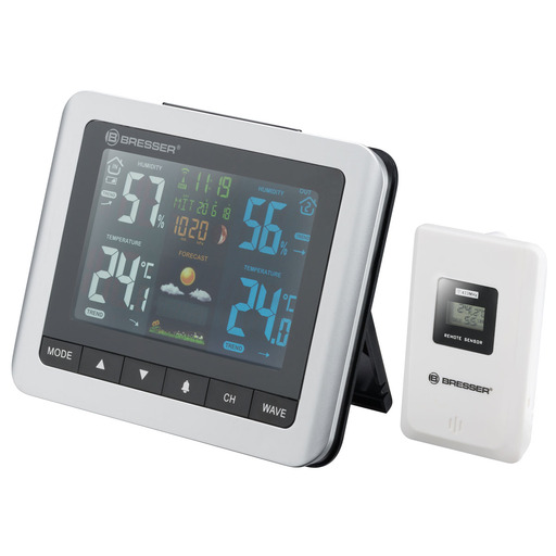 Estação meteorológica Meteotemp WTM Bresser com visor multicolorido