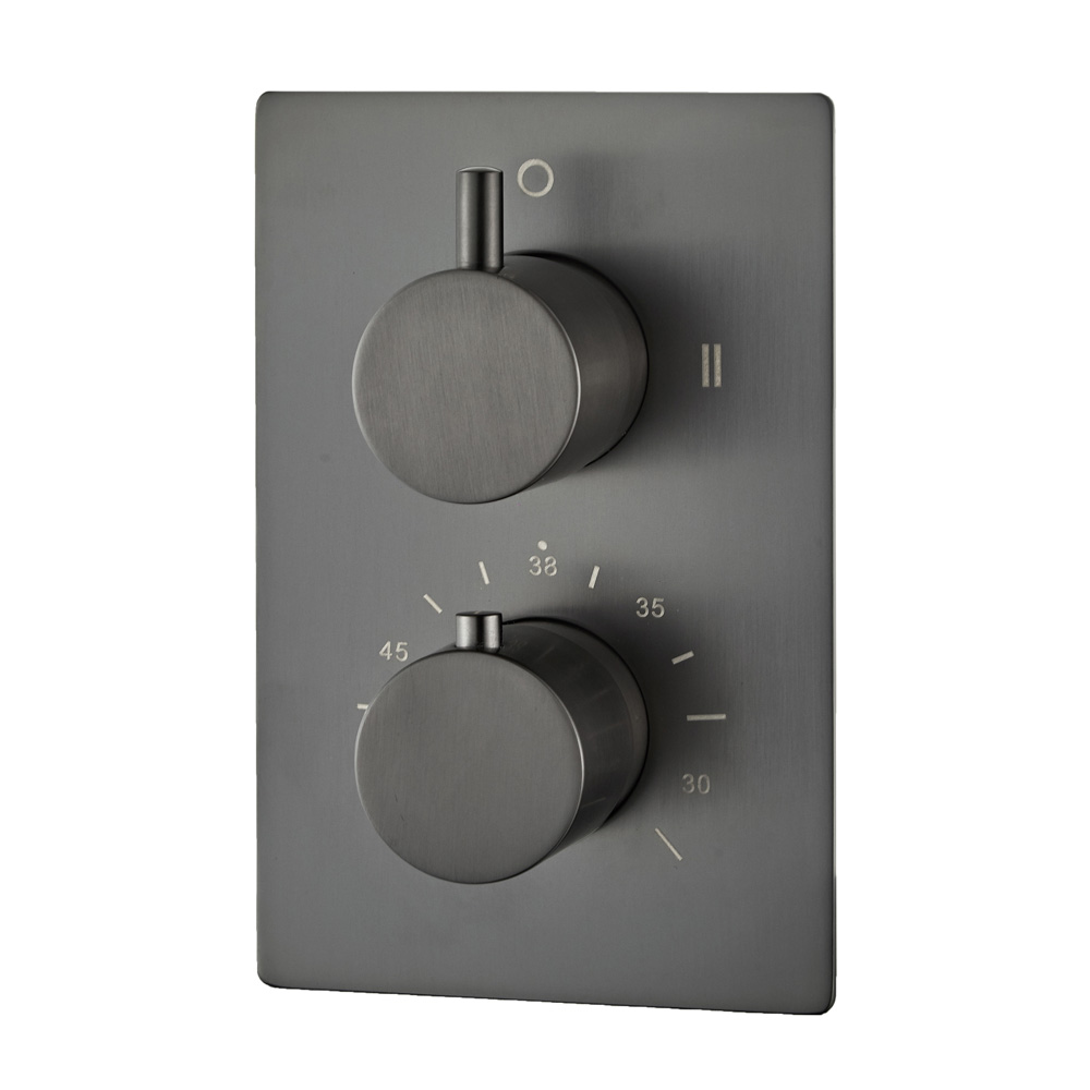 Saniclear Iron inbouw thermostaatkraan verouderd ijzer - gunmetal