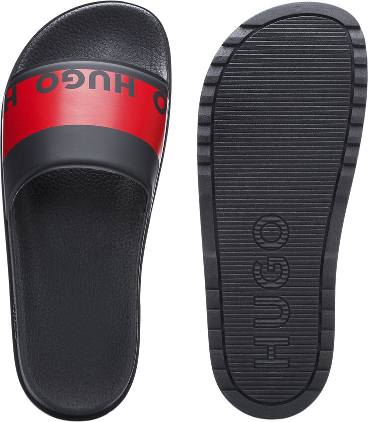 BOSS Italian-made slides with red logo tape 006