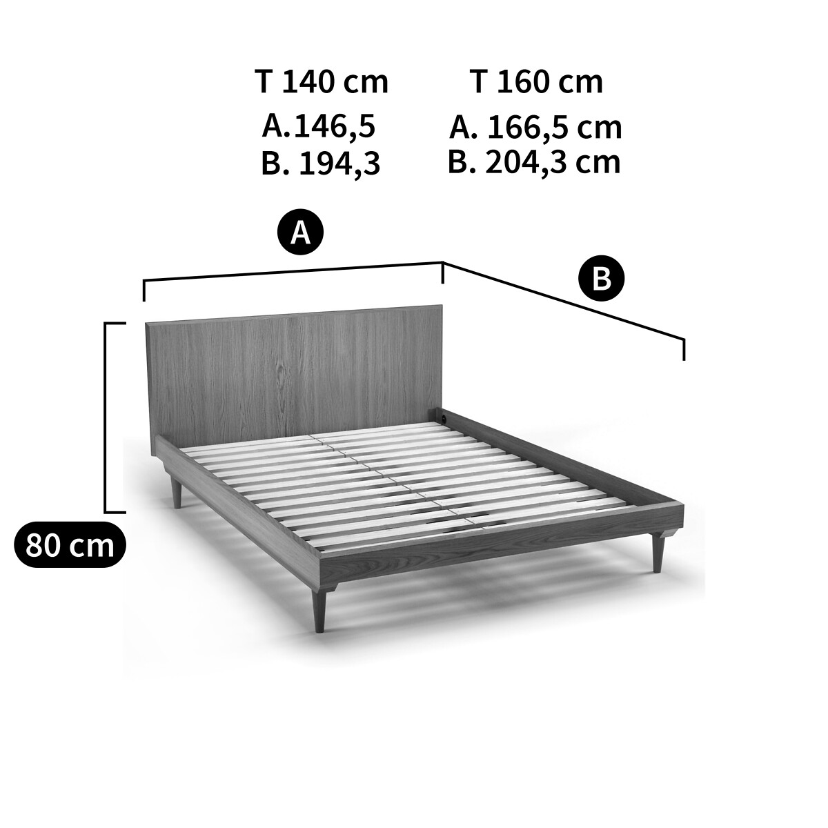 LA REDOUTE INTERIEURS<br>Cama vintage com estrado de ripas Quilda