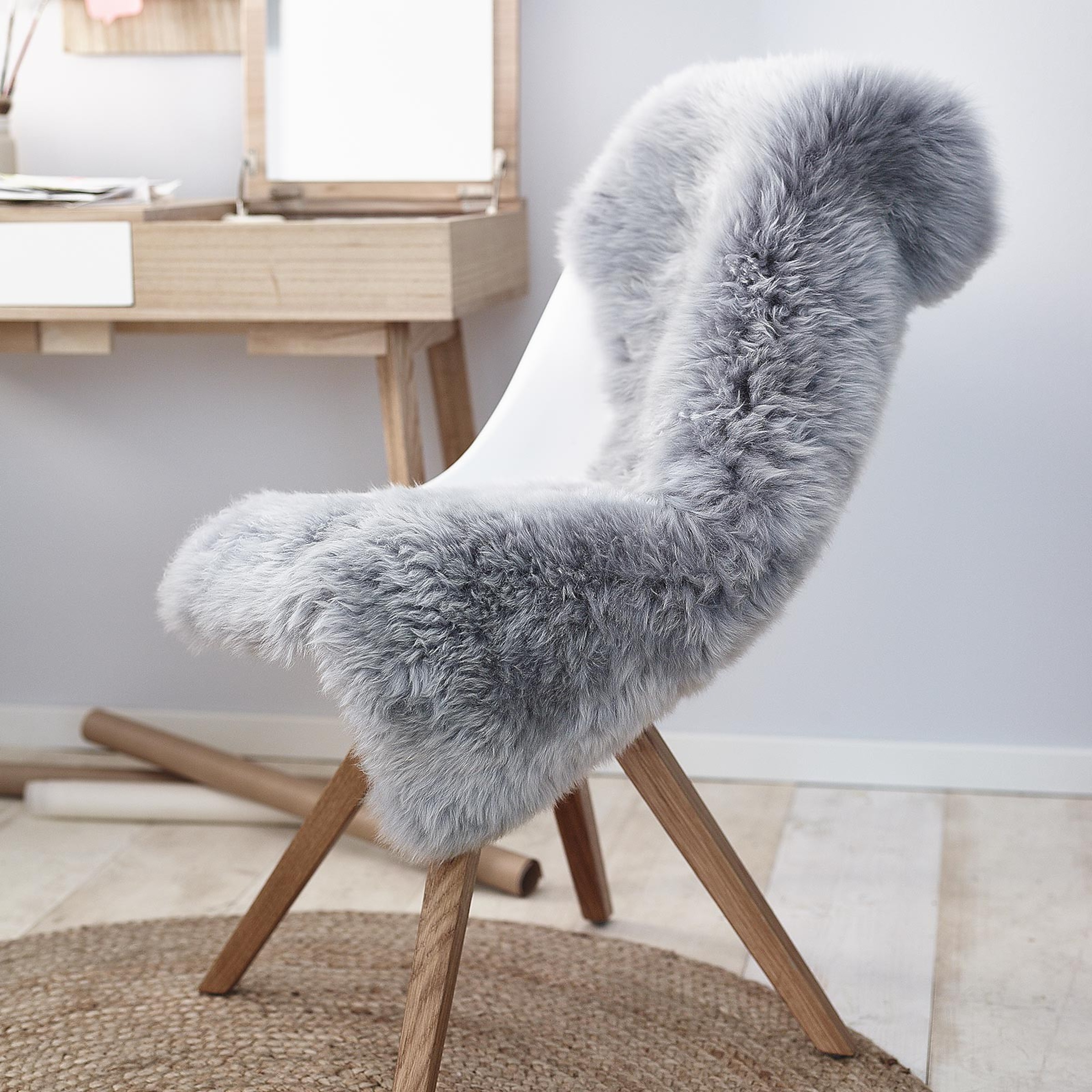 hellgrau, L 85-89 x B 56 cm