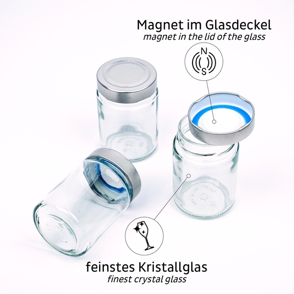 Feinkost-Magnetgläser BLACK &amp,  CLASSY - 192 ml