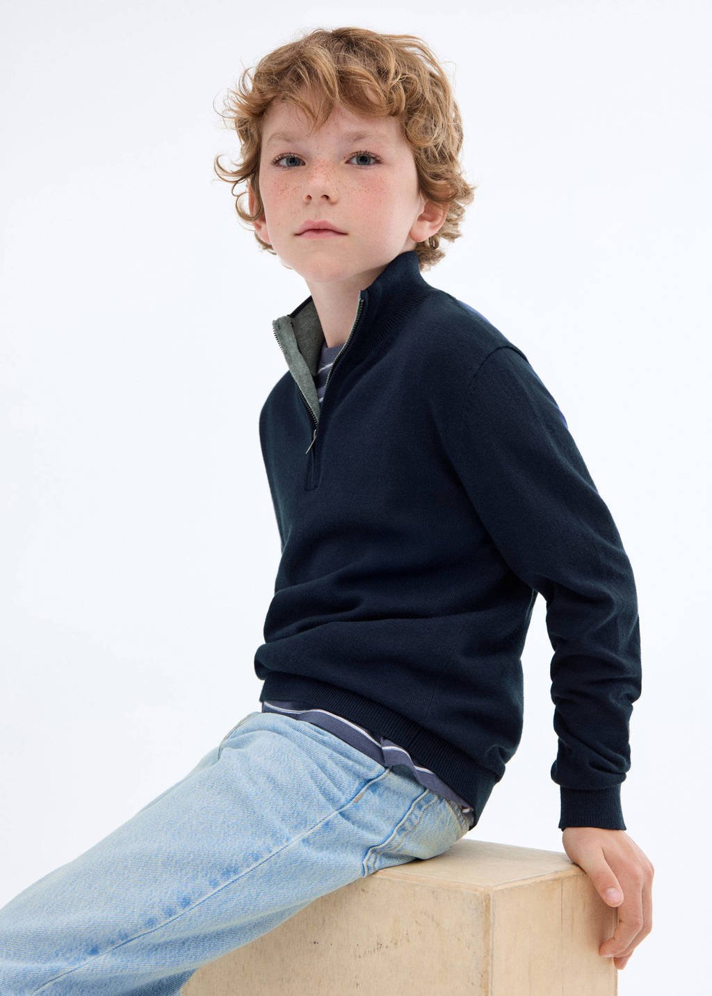Mango Kids gebreide trui marine
