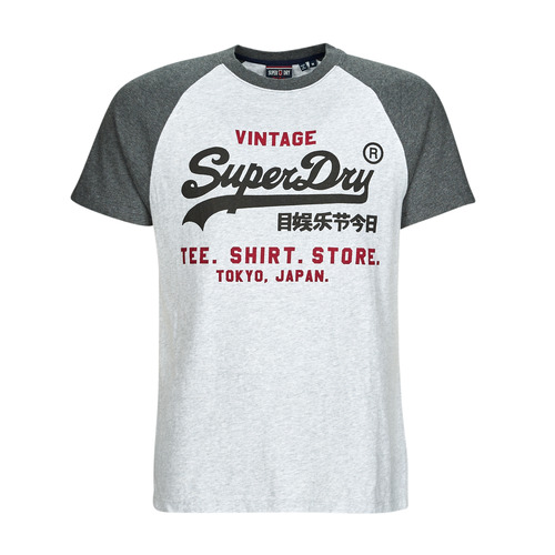 Superdry - VINTAGE VL HERITAGE RGLN TEE - Gris