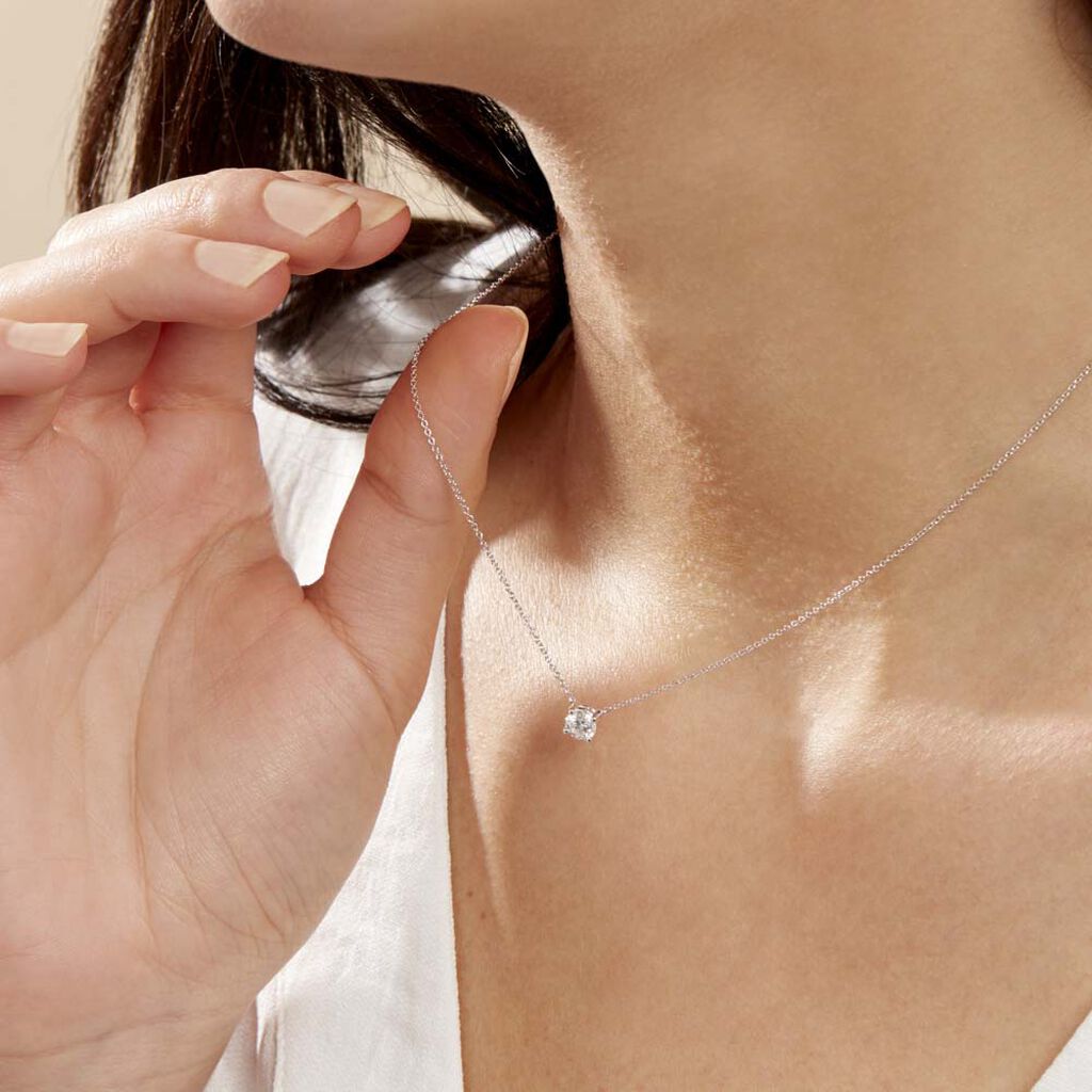 Collier Aphrodite Or Blanc Diamant