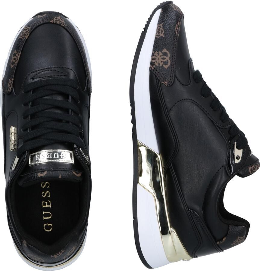 Guess Dames Sneakers Moxea Active Lady Zwart Bruin Multilogo Black Dames