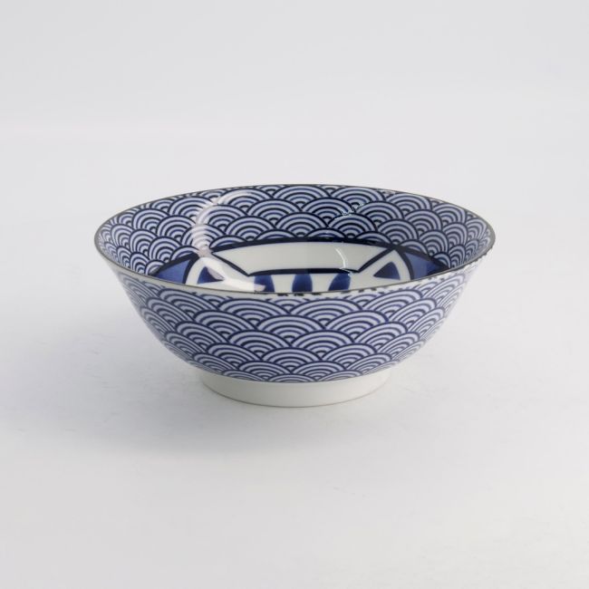 Kawaii Ramen Kom Kat Neko Blauw 19.7x7.5cm