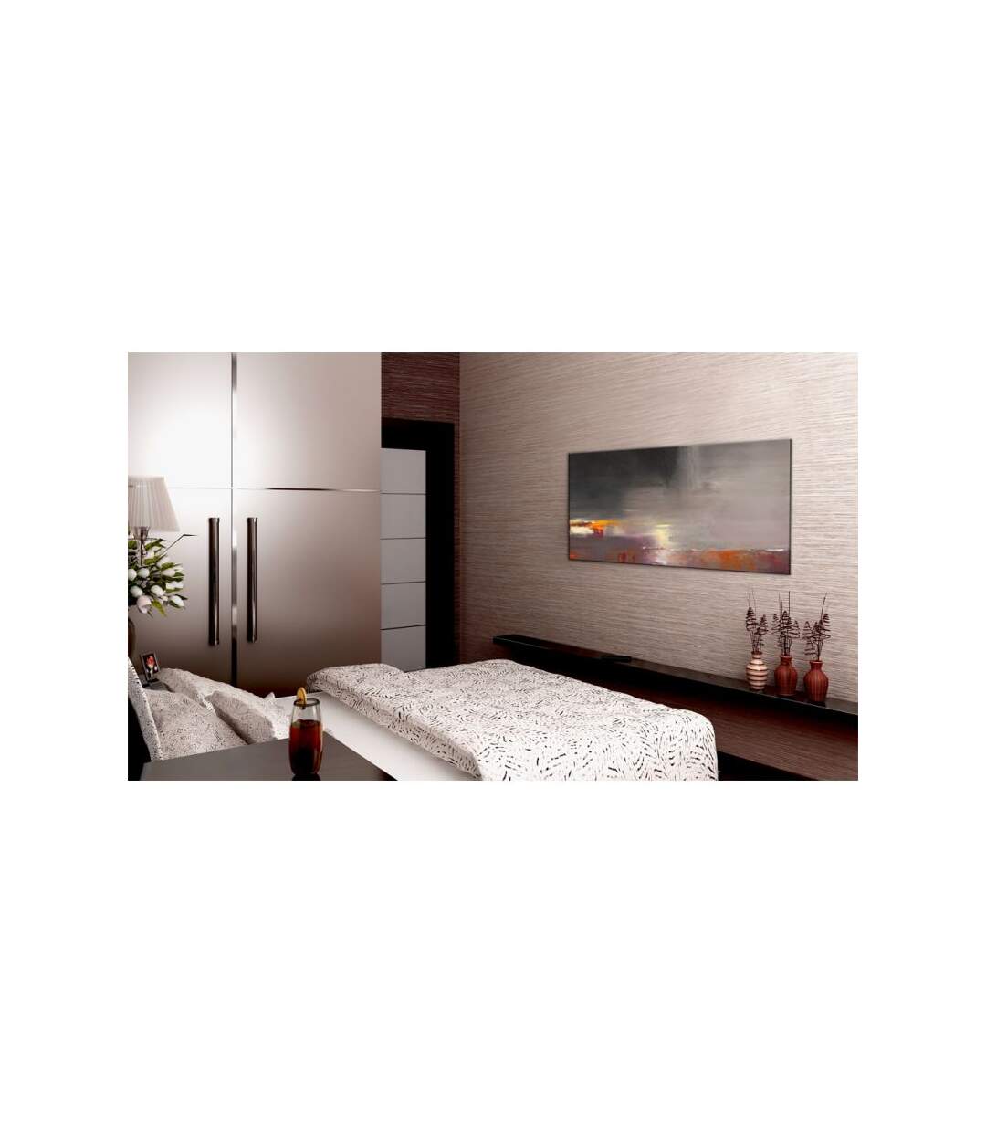 Paris Prix - Tableau Peint à La Main mer Cachée Dans Le Brouillard 40x100cm