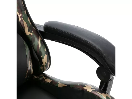 Fauteuil de jeux vidéo Noir et camouflage Similicuir