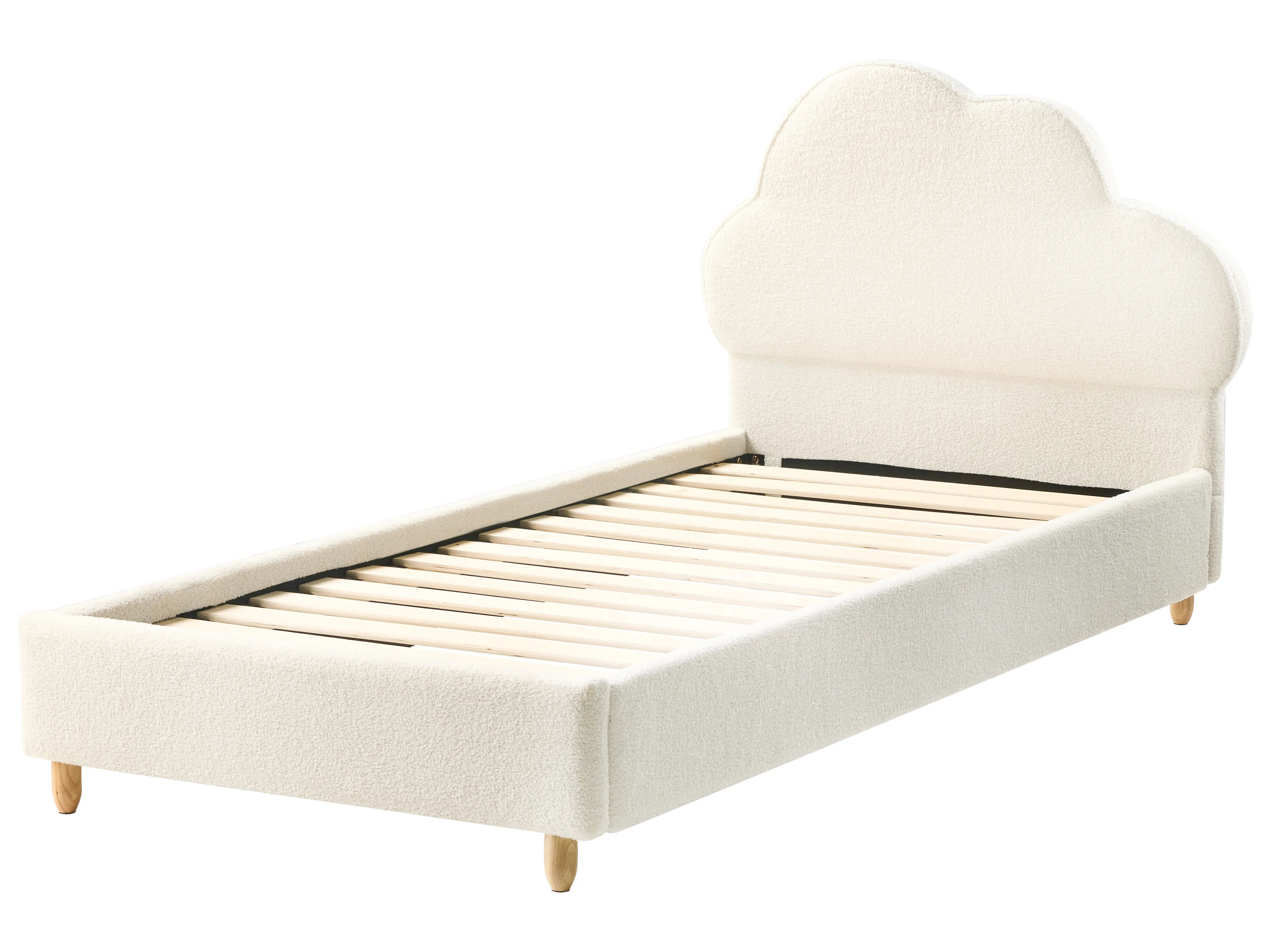 Kinderbed Wolk Bouclé BELLEVUE 90 x 200 cm Gebroken wit
