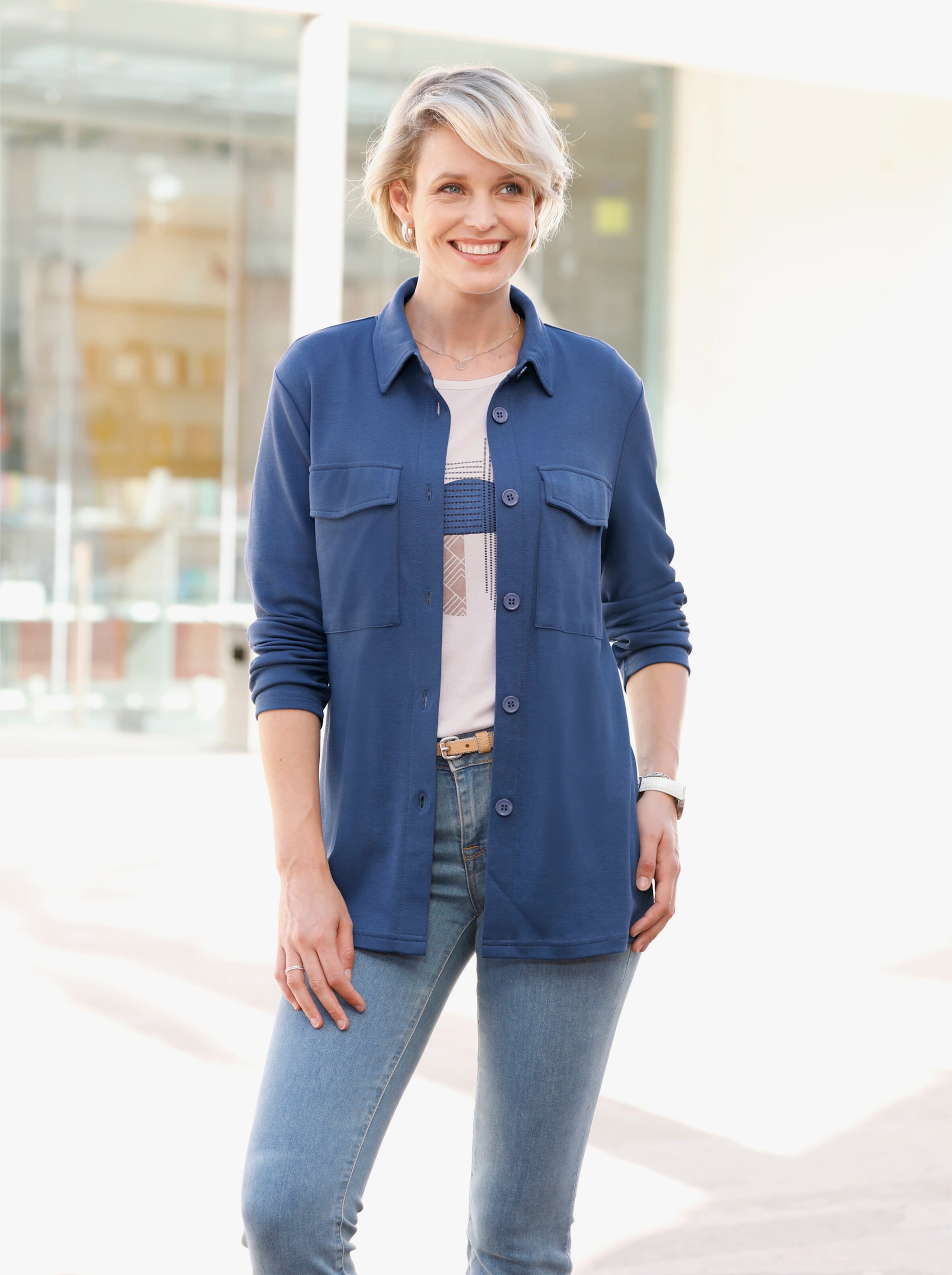 Shirtjacke in weicher Interlock-Qualität