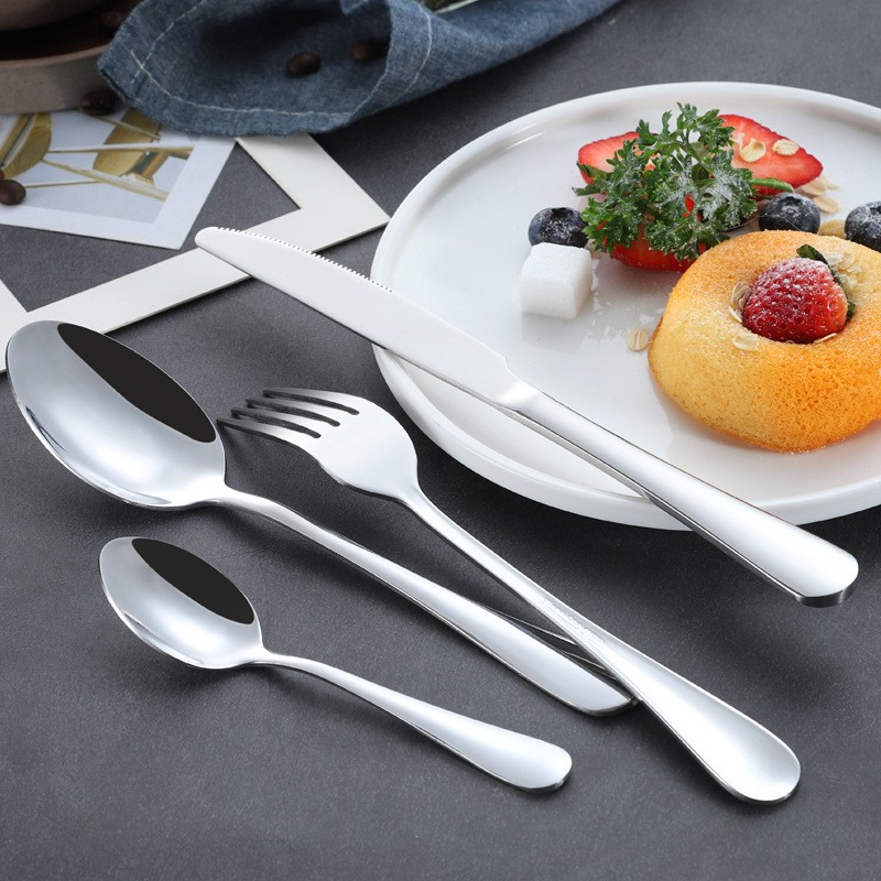 (20-tlg. Set) Edelstahl Besteck Deko Essbesteck Kit mit Gabel / Löffel / Messer - Silber
