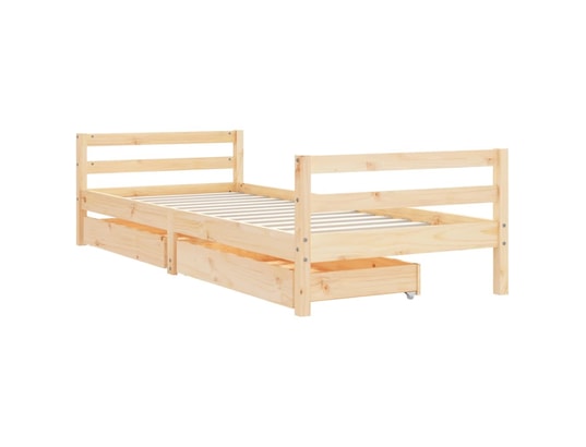 VIDAXL - Lit enfant Cadre de lit pour enfants gris 80x200 cm bois de pin massif