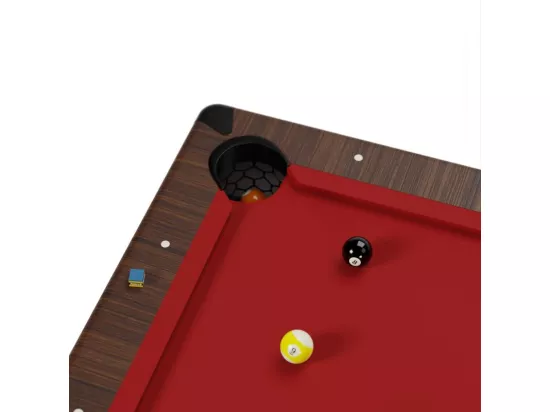 Billard Américain convertible table 8places KITBILL 7Ft - 226,5 x 126,5 x 80 cm Plateau dînatoire et accessoires inclus - Marron