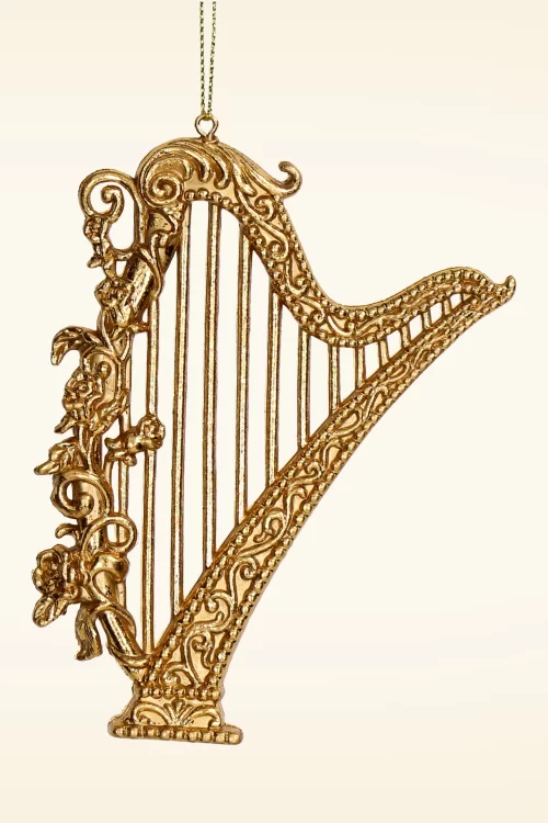 HD Collection Harp kerst ornament in goud