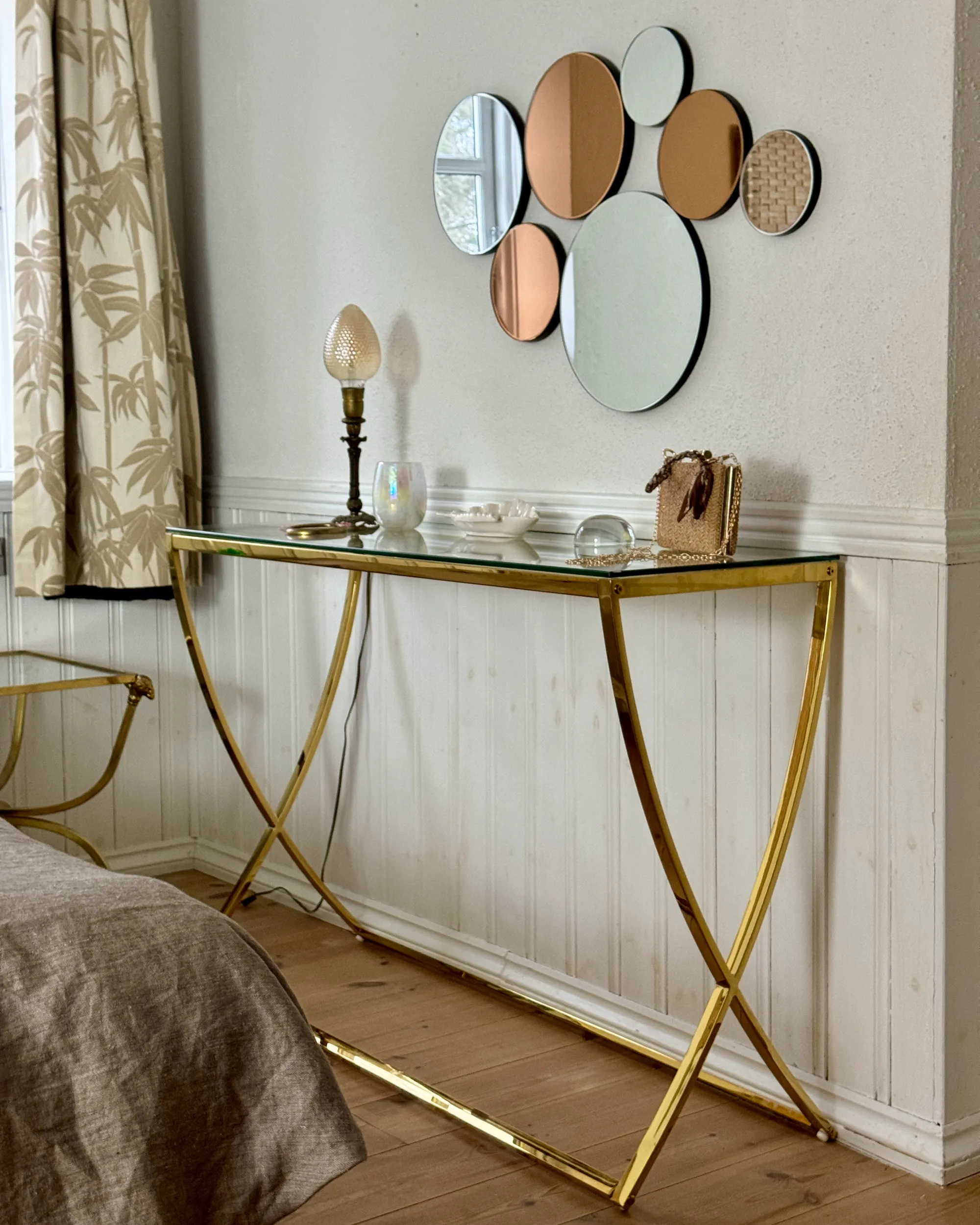Sidetable RINGGOLD Veiligheidsglas Goud