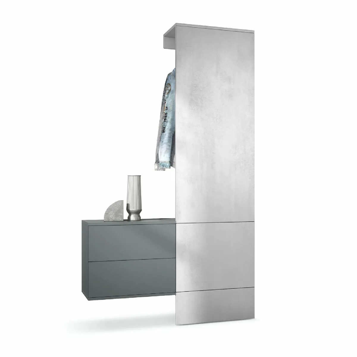 MPC Vestiaire - Gris et béton - 105 x 193 x 35 cm