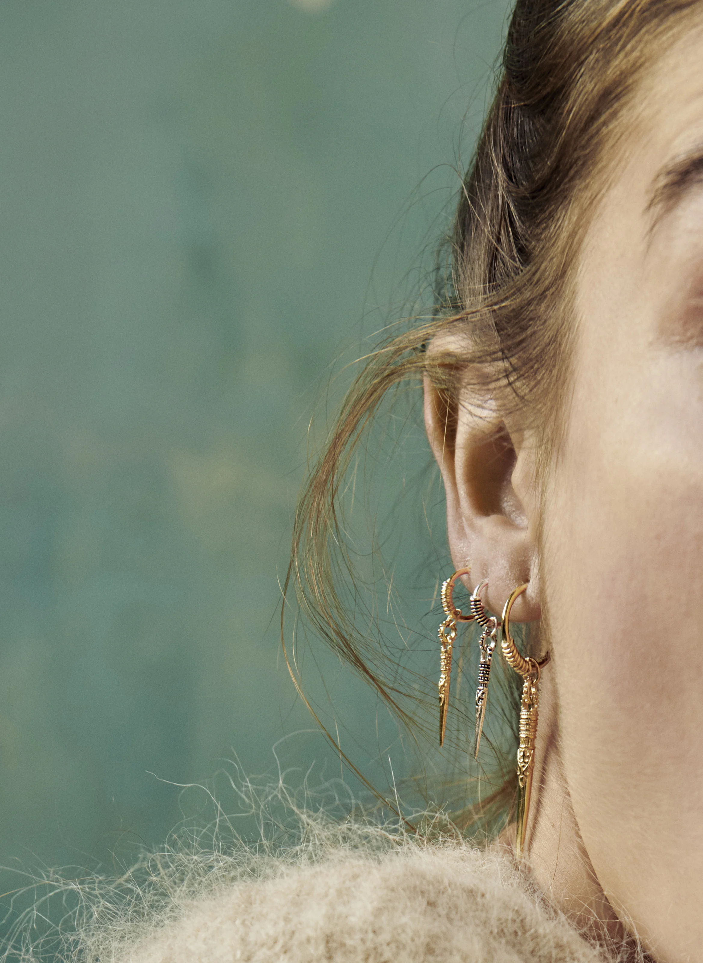OLIE - Boucle d'oreille en argent massif | Argent