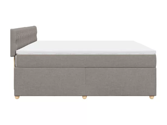 Sommier à lattes de lit avec matelas Taupe 180x200 cm Tissu