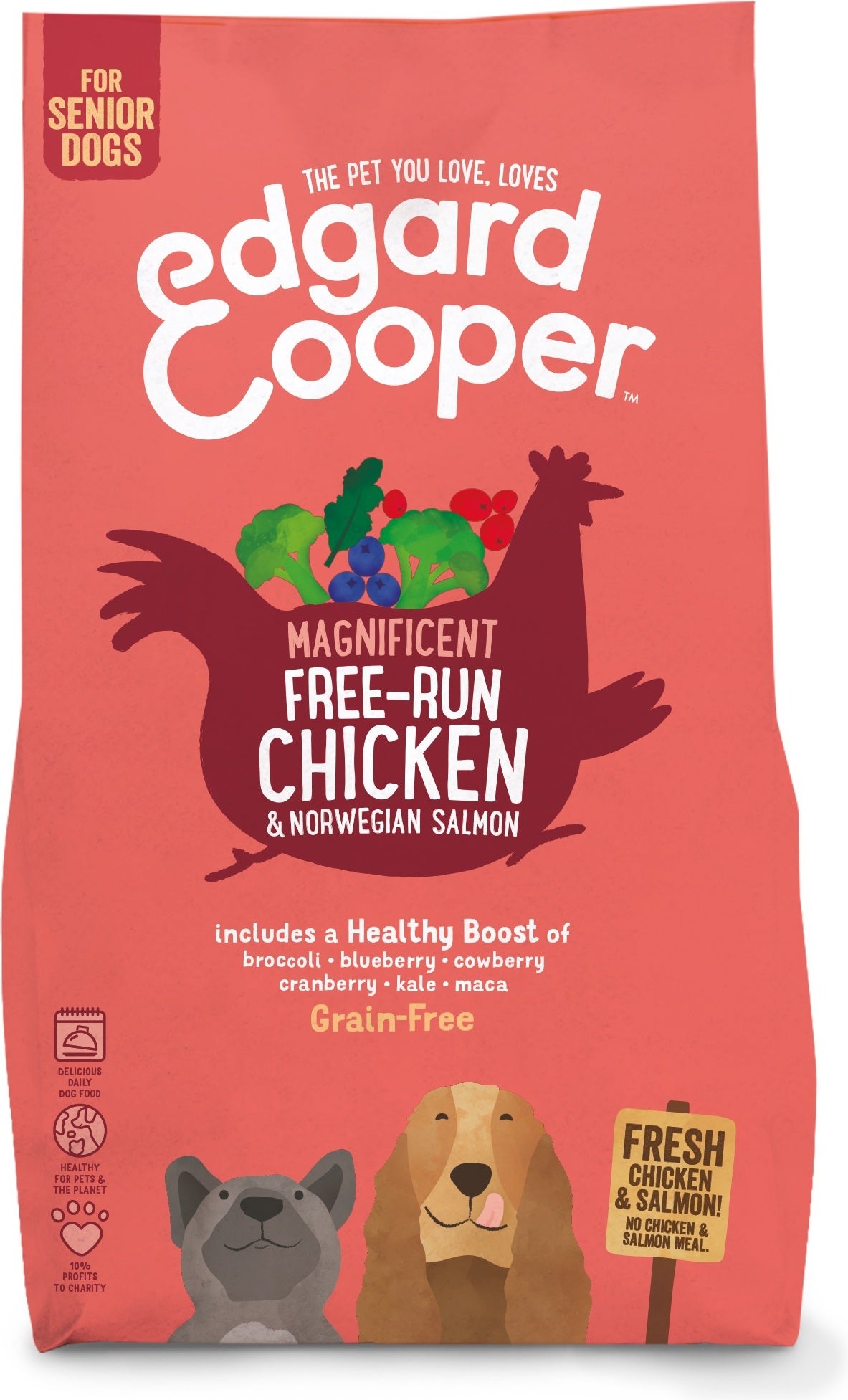 Edgard & Cooper hondenvoer verse scharrelkip en Noorse zalm senior 2,5 kg
