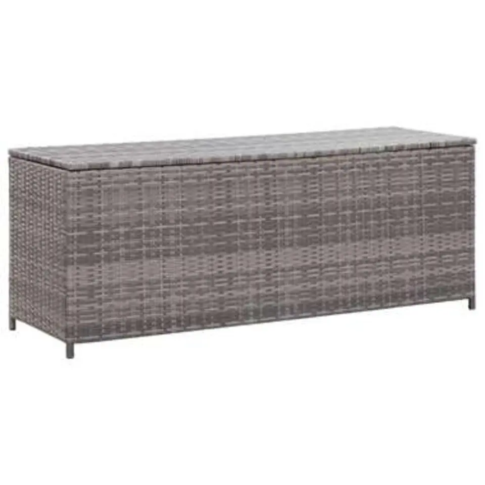 vidaXL - Opbergkist - Grijs - Poly rattan